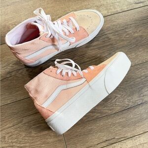 Vans Sk8-Hi Tapered Stackform sneakers in the "Color Block Peach" style size 6.5